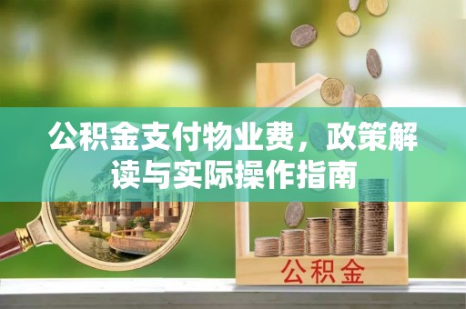 滨城公积金支付物业费，政策解读与实际操作指南