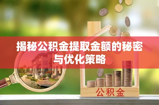滨城揭秘公积金提取金额的秘密与优化策略
