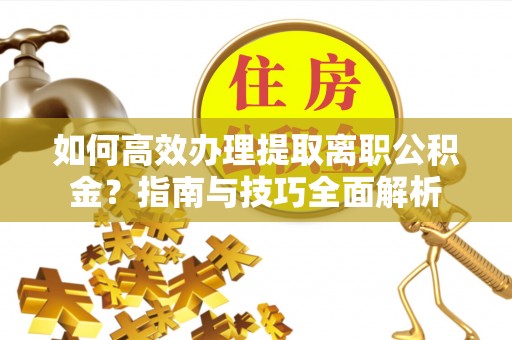 滨城如何高效办理提取离职公积金？指南与技巧全面解析