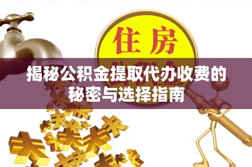 滨城揭秘公积金提取代办收费的秘密与选择指南