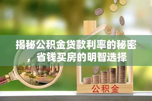 滨城揭秘公积金贷款利率的秘密，省钱买房的明智选择