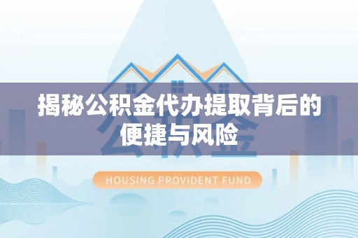 滨城揭秘公积金代办提取背后的便捷与风险