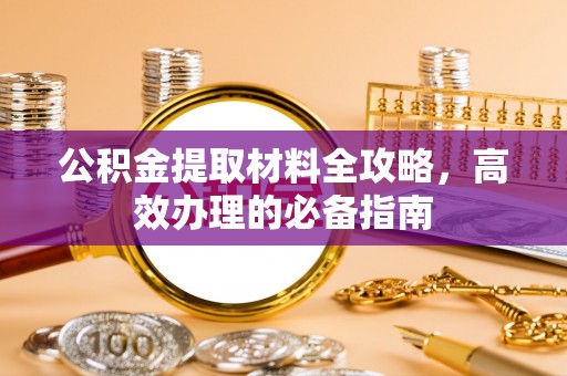 滨城公积金提取材料全攻略，高效办理的必备指南