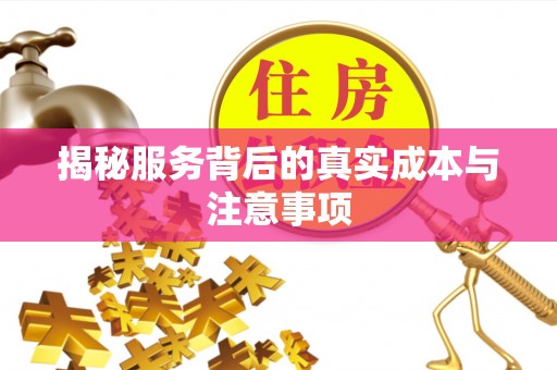 滨城揭秘服务背后的真实成本与注意事项