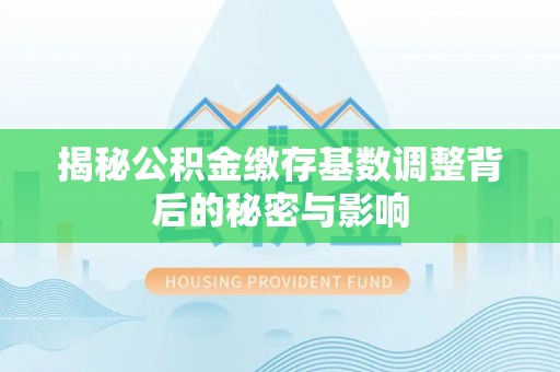 滨城揭秘公积金缴存基数调整背后的秘密与影响