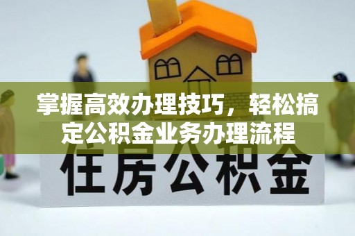 滨城掌握高效办理技巧，轻松搞定公积金业务办理流程