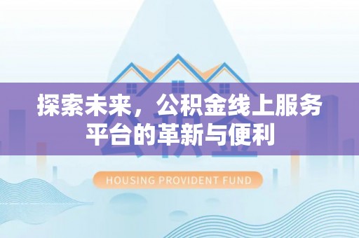 滨城探索未来，公积金线上服务平台的革新与便利